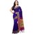 Janasya Women's Blue Katki Silk Plain Saree With Unstitched Blouse