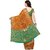 Janasya Women's Mustard Silk Patola Saree With Unstitched Blouse