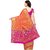 Janasya Women's Peach Silk Patola Saree With Unstitched Blouse