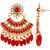 Asmitta Traditional Gold Plated Red Stone Chand Bali Earring For Women