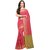 Janasya Women's Pink Silk Patola Saree With Unstitched Blouse