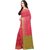 Janasya Women's Pink Silk Patola Saree With Unstitched Blouse