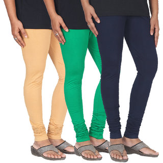 Varsha Cotton Churidar Leggings - Pack of 3