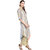 Janasya Women's Grey Polyester Crepe Asymmetric Gold Foil Print Kurta