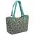 TARUSA Powder Blue Cotton Fabric Abstract Geometric Tote Bag For Women