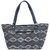 TARUSA Powder Indigo Cotton Fabric Abstract Geometric Tote Bag For Women