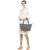 TARUSA Powder Indigo Cotton Fabric Abstract Geometric Tote Bag For Women