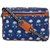 TARUSA Indigo Blue Cotton Fabric Abstract Floral Laptop Bag For Women