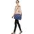 TARUSA Indigo Blue Cotton Fabric Abstract Floral Laptop Bag For Women