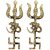 2 PCS Brass Swastik Om Trishul Trishakti Yantra Hanging For Vastu