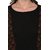 Janasya Women's Black Cotton A-Line Floral Print Kurta