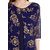 Janasya Women's Blue Crepe A-Line Gold Foil Print Kurta