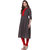 Janasya Women's Grey Cotton Flared Plain Kurta