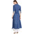Janasya Women's Blue Cotton Indo Western Geometric Print Kurta