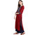 Janasya Women's Maroon Cotton Straight Printed Kurta