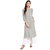 Janasya Women's Cream Rayon Straight Printed Kurta With Pocket