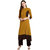 Janasya Women's Mustard Cotton A-Line Printed Kurta
