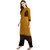 Janasya Women's Mustard Cotton A-Line Printed Kurta