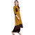 Janasya Women's Mustard Cotton A-Line Printed Kurta