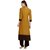 Janasya Women's Mustard Cotton A-Line Printed Kurta