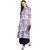 Janasya Women's Multicolor Crepe A-Line Floral Print Kurta