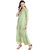 Janasya Women's Crepe A-Line Gold Foil Print Kurta