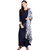 Janasya Women's Blue Rayon Straight Plain Kurta With Dupatta  Palazzo