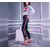 Narrow White-Red-White Ride or Side Stripes Stretchable Trendy  Legging / Jegging / Gym Wear / Yoga Wear /Sport's Wear