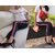 Narrow White-Red-White Ride or Side Stripes Stretchable Trendy  Legging / Jegging / Gym Wear / Yoga Wear /Sport's Wear