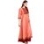 Janasya Women's Peach Digital Print Poly Silk Anarkali Kurti