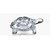 Alfa White Kesar Zems Imported Tortoise House Glass Crystal Tortoise in Plate 5x5 inch Fang Shui Vastu Set