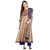 Janasya Women's Chikoo Digital Print Silk Anarkali Kurti With Dupatta