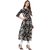 Janasya Women's Black Printed Cotton Flared Kurti