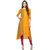 Janasya Women's Yellow Printed Cotton High Low Hemline Kurti