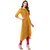 Janasya Women's Yellow Printed Cotton High Low Hemline Kurti