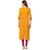 Janasya Women's Yellow Printed Cotton High Low Hemline Kurti