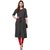 Janasya Women's Black Embellished Cotton A-Line Kurti
