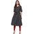 Janasya Women's Black Embellished Cotton A-Line Kurti