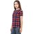 Amiable Casual Half Sleeve Checkered Women's Blue, Red Top