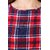 Amiable Casual Half Sleeve Checkered Women's Blue, Red Top