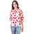 Amiable Casual Half Sleeve Floral Print Women White Red Flower Top