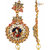 Asmitta Padmaavat Styled Round Shape With Leaf Design & LCT Stone Gold plated Dangle Earring For Women