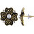 Asmitta Astonishing Flower Design Gold Plated Oxidized Studs Earring For Women