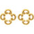 MAGS Silver Self Design Motif Shape Stud Earring for Girls (KLE-314, Golden)
