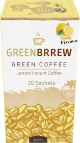 Greenbrrew Instant Green Coffee Lemon Flavour Weight Loss - 20sachets 60g