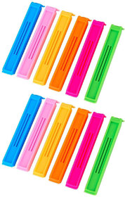 Fashion Sutra Pouch Sealer Clip Plastic Space Saving Bags for Kitchen Food Storage - Set Of 12