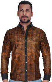 Panel Adjustent Design in Rust  Black Color Shirt By Corporate Club.