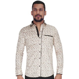 Disperse Print Brown with Flower Print Shirt By Corporate Club.