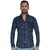 Black Groung with Blue Dot Print Shirt By Corporate Club.