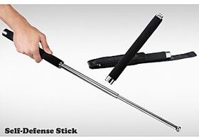 kudos Self Defense Safety Expandable Iron Baton Stick 65 cm with Cushion Grip
